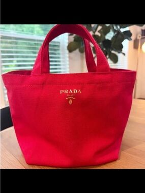 Prada small red tote bag GWP